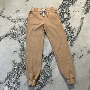 The Range Jogger Pants Womens Size Small Tan Ribbed Drawstring Waist